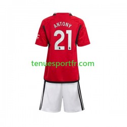 Kit Enfant Maillot Domicile Manchester United Antony Matheus 21 2023-2024 à Manches Courtes