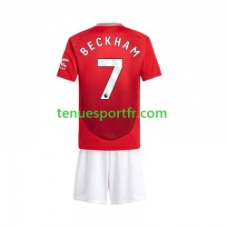 Kit Enfant Maillot Domicile Manchester United Beckham 7 2024-2025 à Manches Courtes