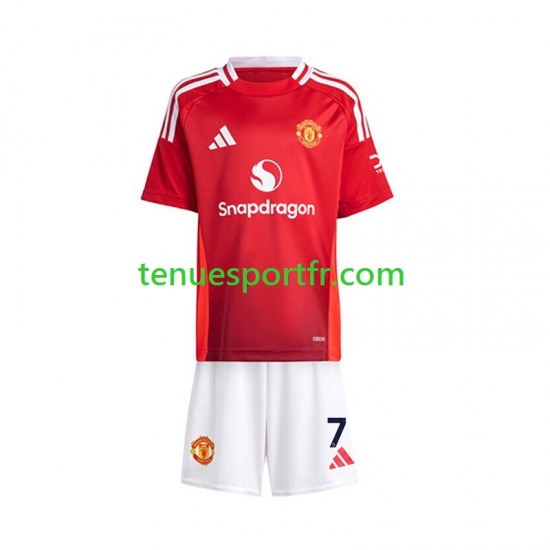 Kit Enfant Maillot Domicile Manchester United Beckham 7 2024-2025 à Manches Courtes