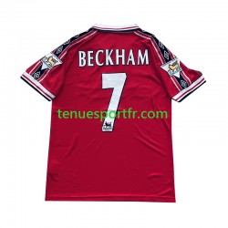 Homme Maillot Retro Domicile Manchester United Beckham 7 1998-1999 à Manches Courtes