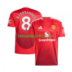 Homme Maillot Domicile Manchester United Bruno Fernandes 8 2024-2025 Rouge à Manches Courtes