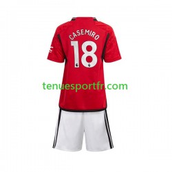 Kit Enfant Maillot Domicile Manchester United Carlos Casemiro 18 2023-2024 à Manches Courtes