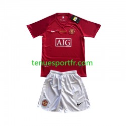 Kit Enfant Maillot Domicile Manchester United Champion League 2007 à Manches Courtes