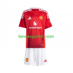Kit Enfant Maillot Domicile Manchester United 2024-2025 Rouge à Manches Courtes