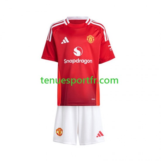 Kit Enfant Maillot Domicile Manchester United 2024-2025 Rouge à Manches Courtes
