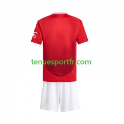 Kit Enfant Maillot Domicile Manchester United 2024-2025 Rouge à Manches Courtes