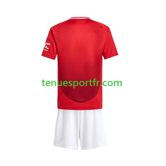 Kit Enfant Maillot Domicile Manchester United 2024-2025 Rouge à Manches Courtes