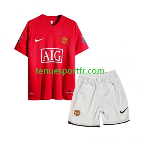 Kit Enfant Maillot Retro Domicile Manchester United 2007 à Manches Courtes
