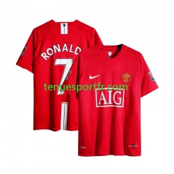Homme Maillot Retro Domicile Manchester United Cristiano Ronaldo 7 Champion League 2007 à Manches Courtes