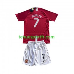 Kit Enfant Maillot Retro Domicile Manchester United Cristiano Ronaldo 7 Champion League 2007 à Manches Courtes