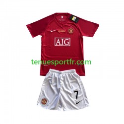 Kit Enfant Maillot Retro Domicile Manchester United Cristiano Ronaldo 7 Champion League 2007 à Manches Courtes