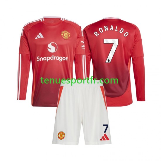 Kit Enfant Maillot Domicile Manchester United Cristiano Ronaldo 7 2024-2025 à Manches Longues