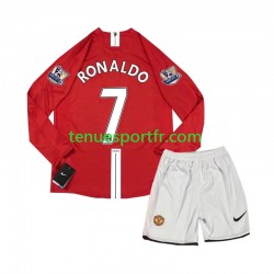Kit Enfant Maillot Retro Domicile Manchester United Cristiano Ronaldo 7 2007 à Manches Longues