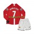 Kit Enfant Maillot Retro Domicile Manchester United Cristiano Ronaldo 7 2007 à Manches Longues