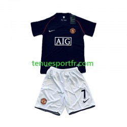 Kit Enfant Maillot Retro Extérieur Manchester United Cristiano Ronaldo 7 2007-2008 à Manches Courtes