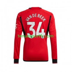 Homme Maillot Domicile Manchester United Donny van de Beek 34 2023-2024 à Manches Longues