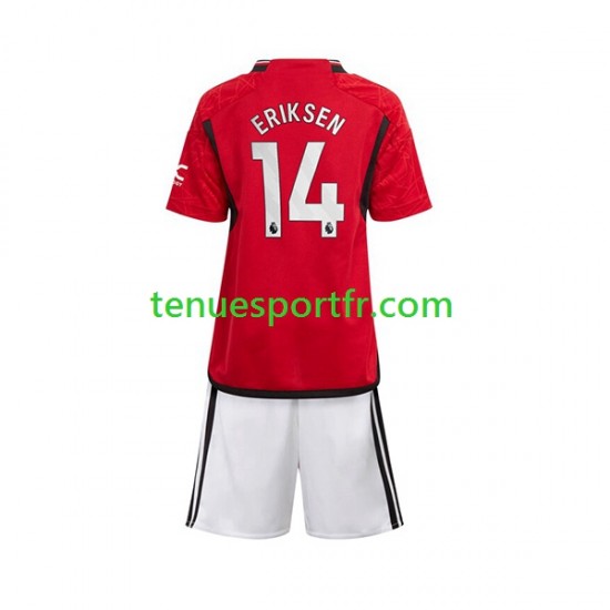 Kit Enfant Maillot Domicile Manchester United Eriksen 14 2023-2024 à Manches Courtes