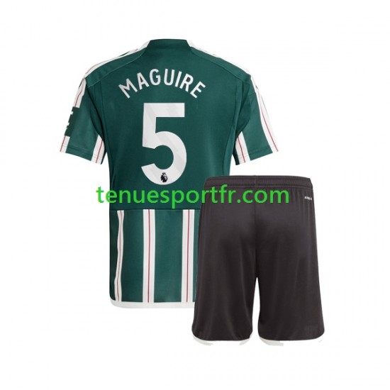 Kit Enfant Maillot Extérieur Manchester United Harry Maguire 5 2023-2024 à Manches Courtes