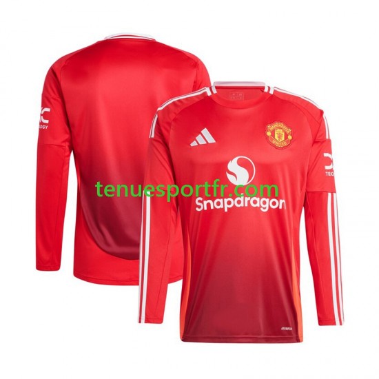 Homme Maillot Domicile Manchester United 2024-2025 Rouge à Manches Longues