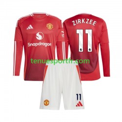 Kit Enfant Maillot Domicile Manchester United Joshua Zirkzee 11 2024-2025 à Manches Longues