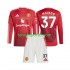 Kit Enfant Maillot Domicile Manchester United Kobbie Mainoo 37 2024-2025 à Manches Longues