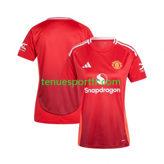 Femme Maillot Domicile Manchester United 2024-2025 Rouge à Manches Courtes