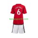 Kit Enfant Maillot Domicile Manchester United Lisandro Martinez 6 2023-2024 à Manches Courtes