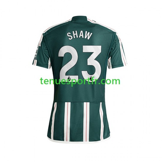 Homme Maillot Extérieur Manchester United Luke Shaw 23 2023-2024 à Manches Courtes