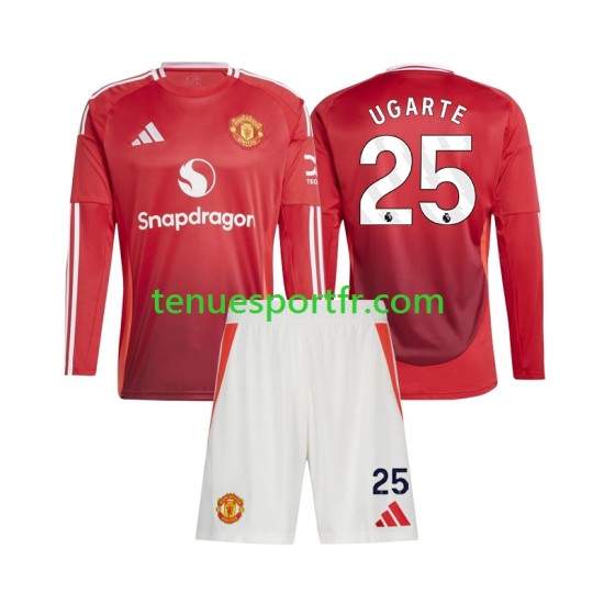 Kit Enfant Maillot Domicile Manchester United Manuel Ugarte 25 2024-2025 à Manches Longues