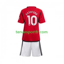 Kit Enfant Maillot Domicile Manchester United Marcus Rashford 10 2023-2024 à Manches Courtes