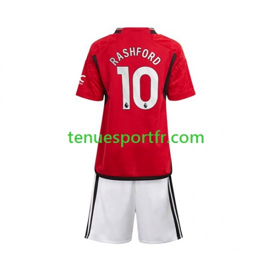 Kit Enfant Maillot Domicile Manchester United Marcus Rashford 10 2023-2024 à Manches Courtes