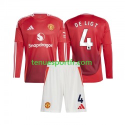Kit Enfant Maillot Domicile Manchester United Matthijs de Ligt 4 2024-2025 à Manches Longues