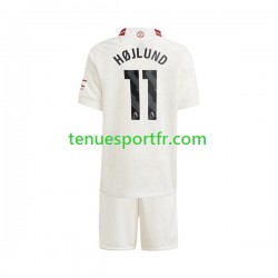 Kit Enfant Maillot Troisième Manchester United Rasmus Hojlund 11 2023-2024 à Manches Courtes