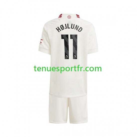 Kit Enfant Maillot Troisième Manchester United Rasmus Hojlund 11 2023-2024 à Manches Courtes