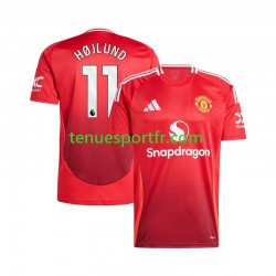 Homme Maillot Domicile Manchester United Rasmus Hojlund 11 2024-2025 Rouge à Manches Courtes