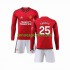 Kit Enfant Maillot Domicile Manchester United Sancho 25 2023-2024 à Manches Longues