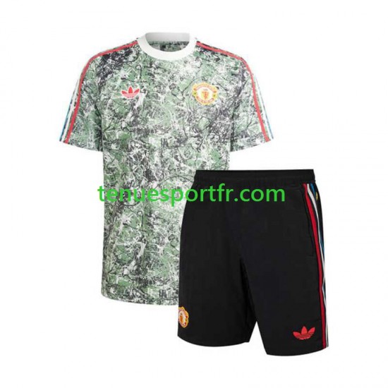Kit Enfant Maillot Domicile Manchester United Stone Roses 2023-2024 à Manches Courtes