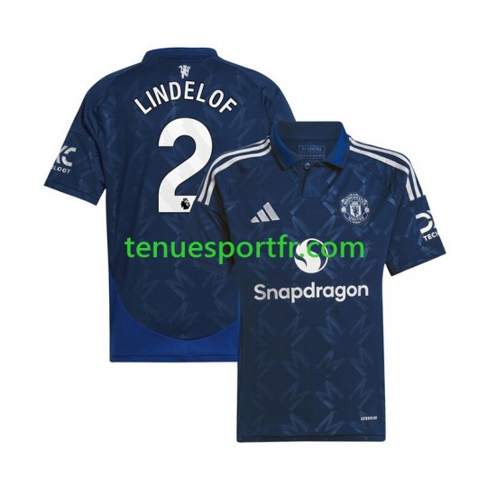 Homme Maillot Extérieur Manchester United Victor Lindelof 2 2024-2025 à Manches Courtes