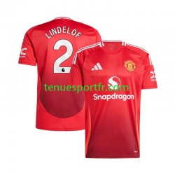 Homme Maillot Domicile Manchester United Victor Lindelof 2 2024-2025 Rouge à Manches Courtes