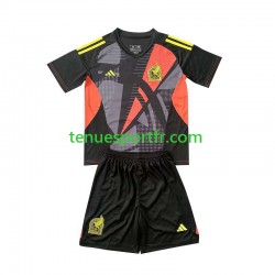 Kit Enfant Maillot Domicile Mexique Gardien 2024 Noir à Manches Courtes