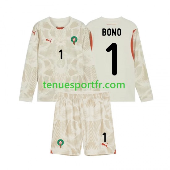 Kit Enfant Maillot Extérieur Maroc Gardien Yassine Bounou 1 2024 à Manches Longues