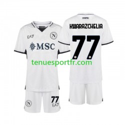 Kit Enfant Maillot Extérieur Naples Khvicha Kvaratskhelia 77 2024-2025 à Manches Courtes
