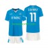 Kit Enfant Maillot Domicile Naples Lukaku 11 2024-2025 à Manches Courtes