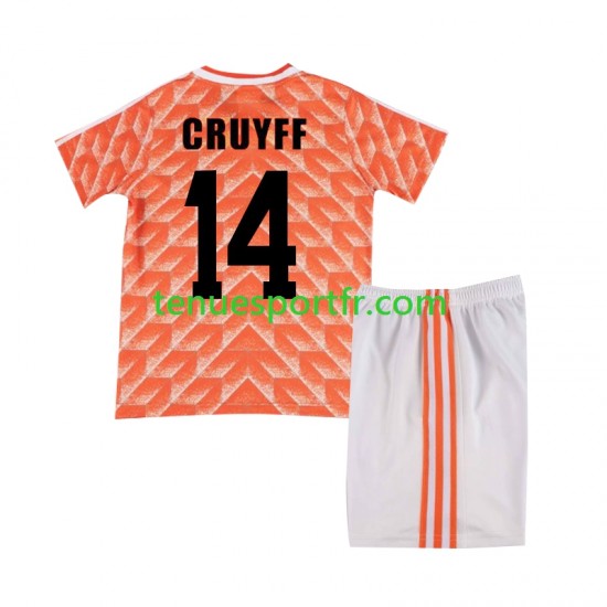 Kit Enfant Maillot Retro Domicile Pays-Bas Cruyff 14 1988 à Manches Courtes