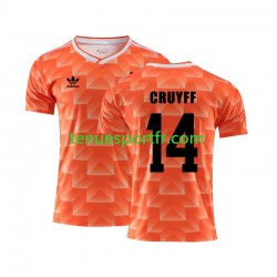 Homme Maillot Retro Domicile Pays-Bas Cruyff 14 1988 à Manches Courtes