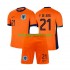 Kit Enfant Maillot Domicile Pays-Bas Frenkie de Jong 21 Euro 2024 à Manches Courtes