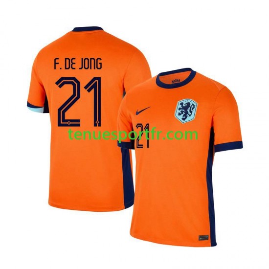 Homme Maillot Domicile Pays-Bas Frenkie de Jong 21 Euro 2024 à Manches Courtes
