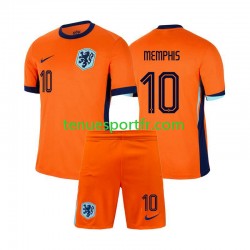 Kit Enfant Maillot Domicile Pays-Bas Memphis Depay 10 Euro 2024 à Manches Courtes