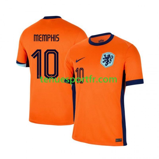 Homme Maillot Domicile Pays-Bas Memphis Depay 10 Euro 2024 à Manches Courtes