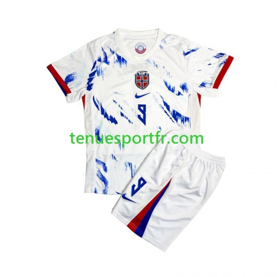 Kit Enfant Maillot Extérieur Norvège Erling Haaland 9 2024 à Manches Courtes